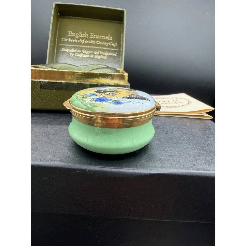 🐱✨ English Enamels by Crummels Cat Trinket Box – Vintage Collectible ✨🐱